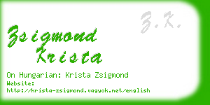 zsigmond krista business card